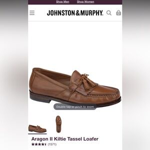 Johnston & Murphy Tan Leather Tassel Loafers - Aragon II Kiltie Tassel Loafer